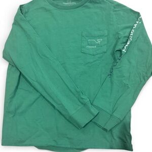 Vineyard Vines Teal-Green Long Sleeve Pocket Shirt